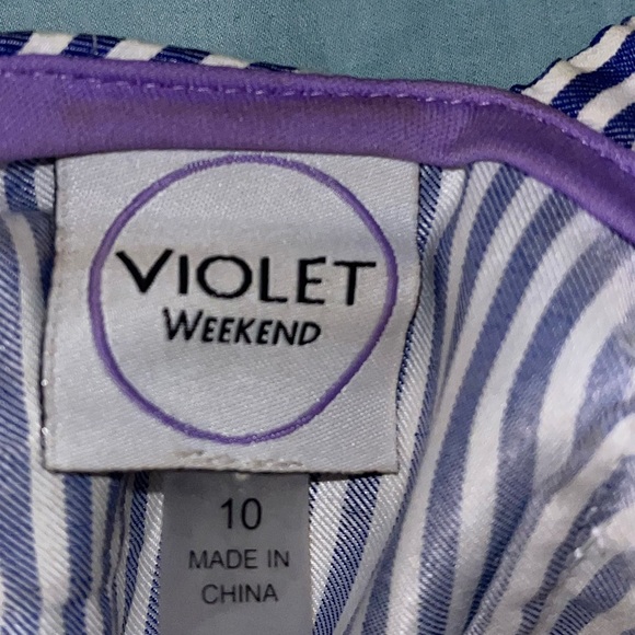 BLUE AND WHITE STRIPPED JUMPSUIT WITH RUFFLE DETAILING - Picture 4 of 4